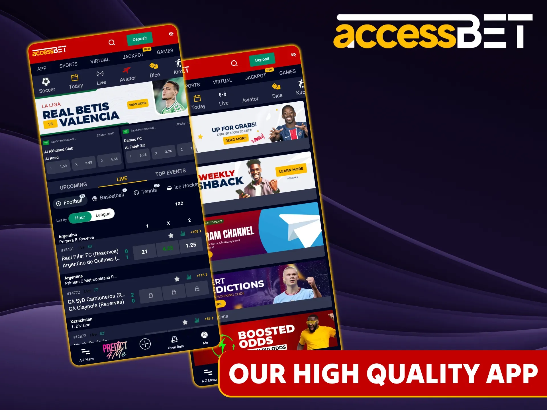 Accessbet has a mobile app for Android and iOS.