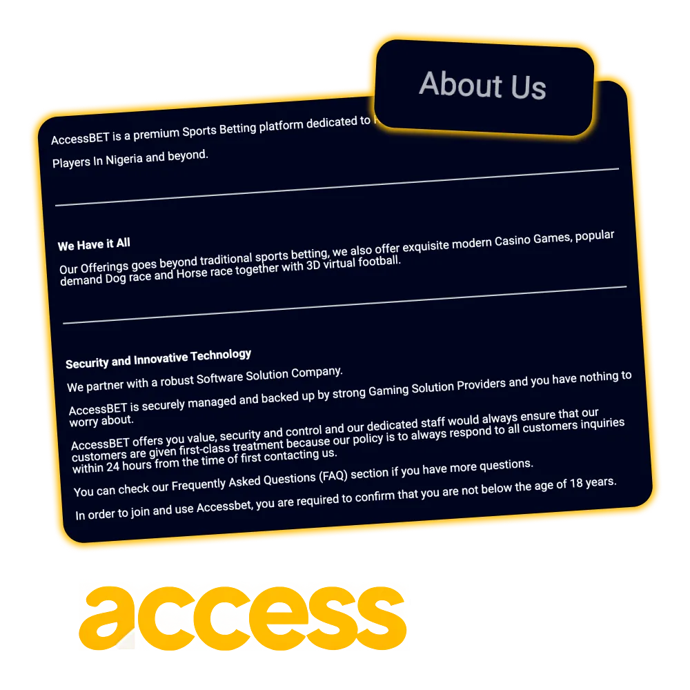 Learn all about the Accessbet platform.