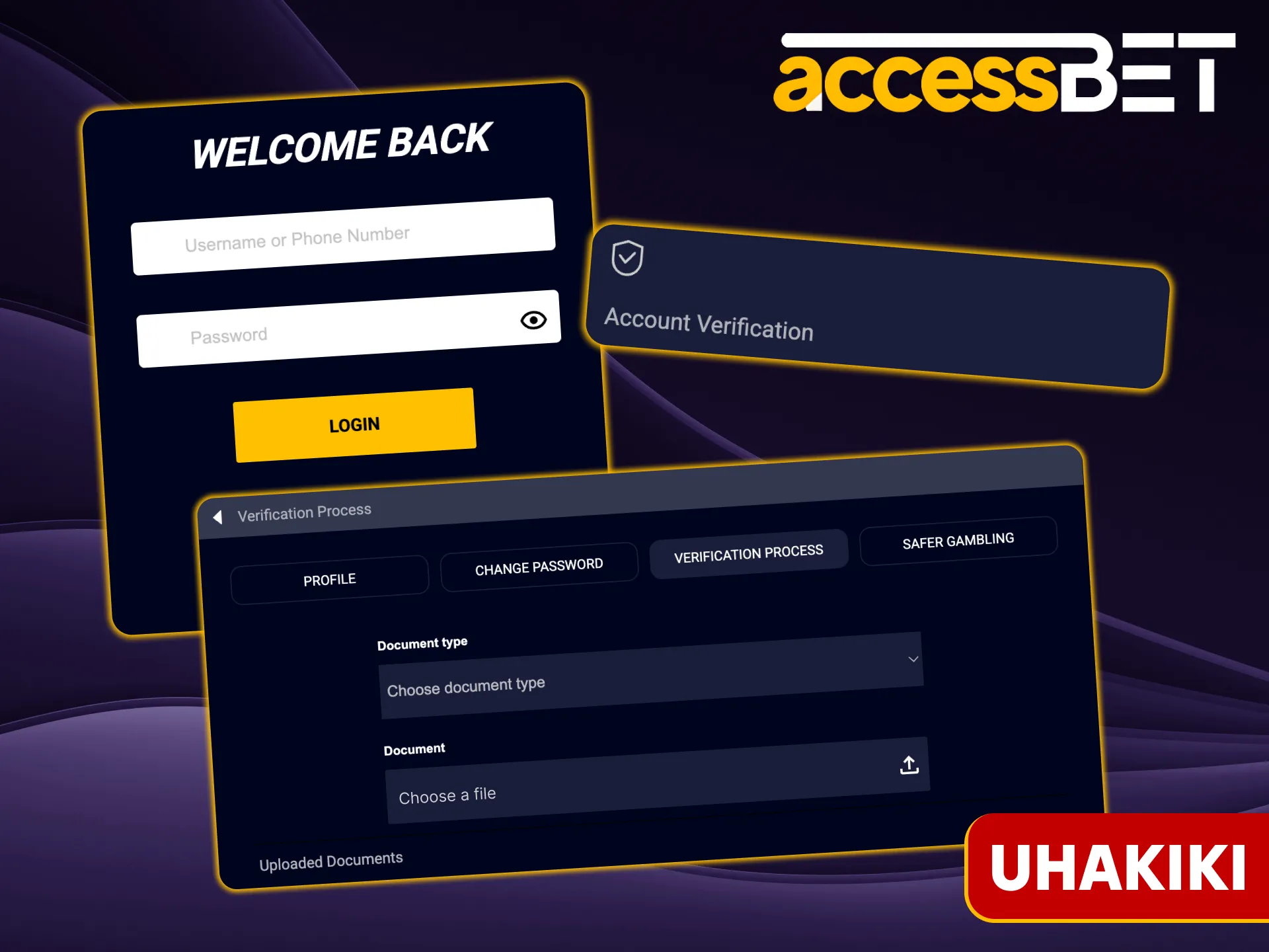 Thibitisha akaunti yako ili uweze kutumia Accessbet kwa uwezo wake kamili.