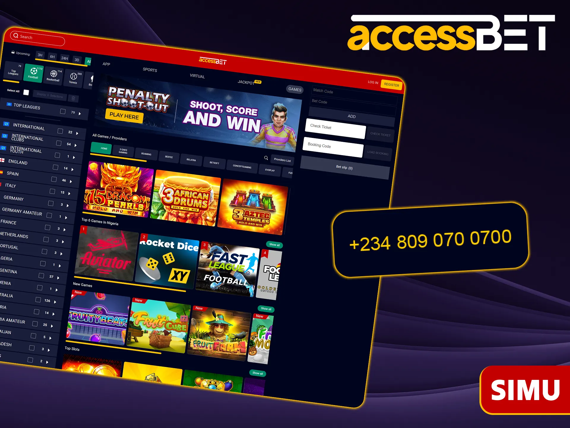 Piga simu kwa usaidizi wa wateja wa Accessbet kwa nambari ya simu iliyotolewa.