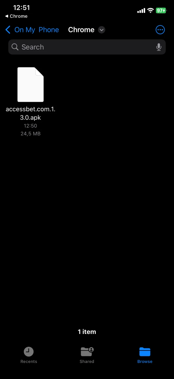 Pakua APK ya Accessbet kwenye kifaa chako cha Android.