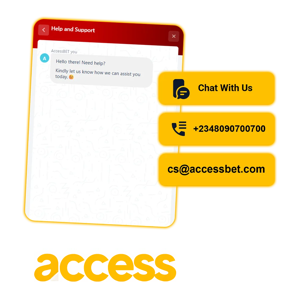 Contact Accessbet support in a way that is convenient for you.
